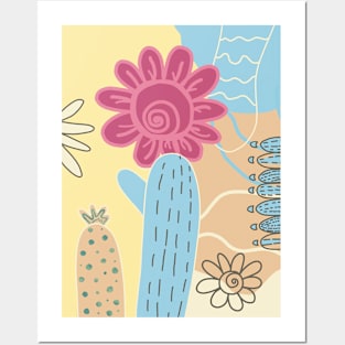 Funky desert flowers Posters and Art